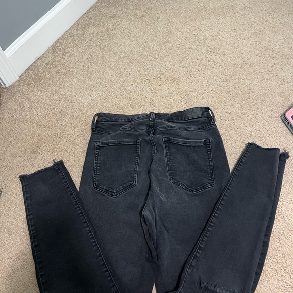 Black Washed Ripped High Rise Jeggings. Women’s 10R - Picture 1 of 4